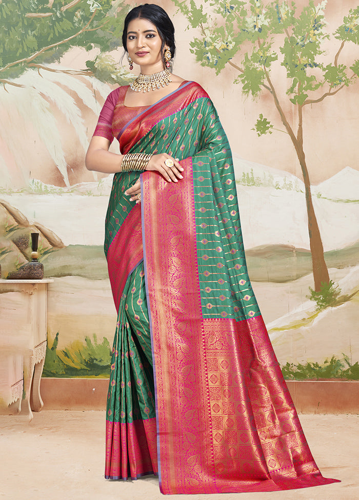 Multicolor Dupion Silk Saree With Blouse Piece