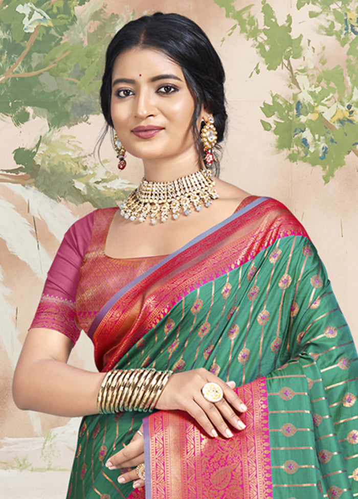 Multicolor Dupion Silk Saree With Blouse Piece