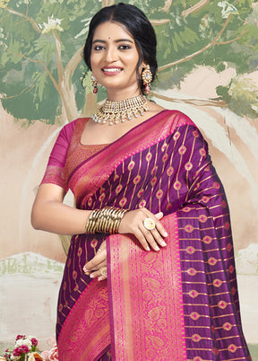 Multicolor Dupion Silk Saree With Blouse Piece