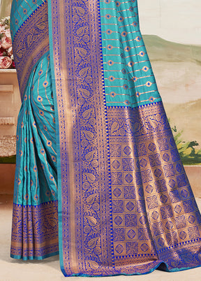 Multicolor Dupion Silk Saree With Blouse Piece