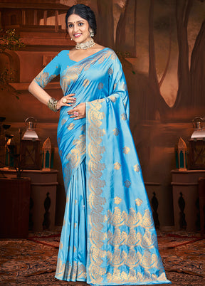 Multicolor Dupion Silk Saree With Blouse Piece