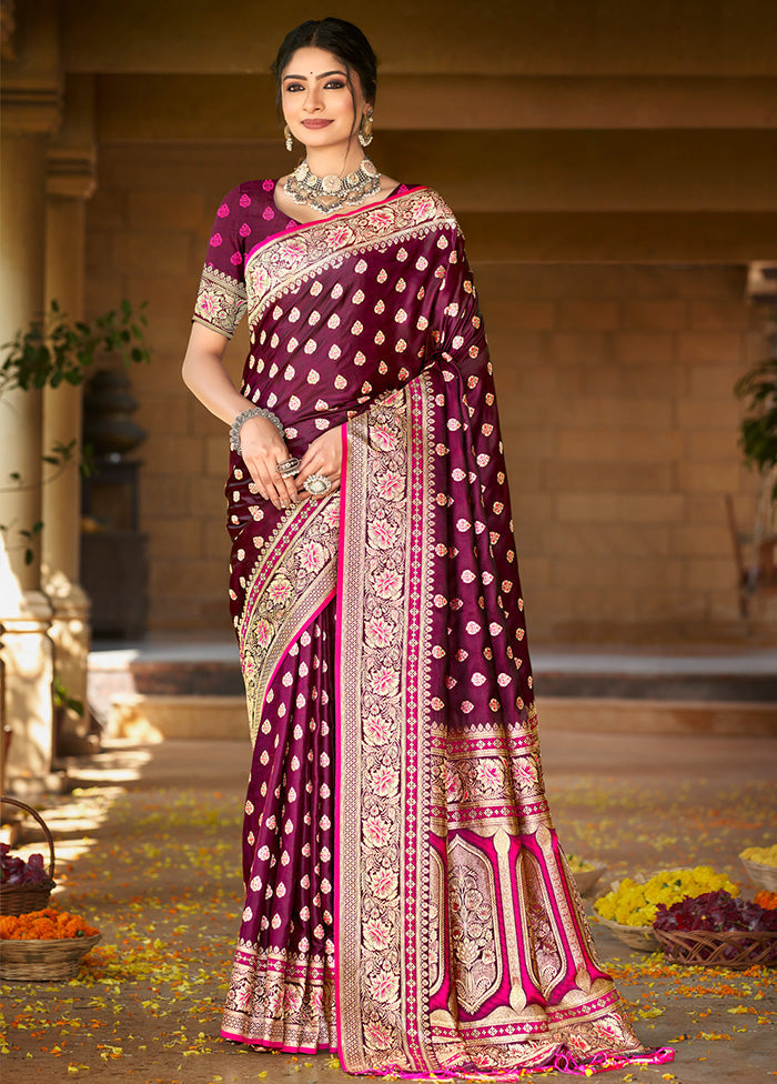 Pink Dupion Silk Saree With Blouse Piece - Indian Silk House Agencies