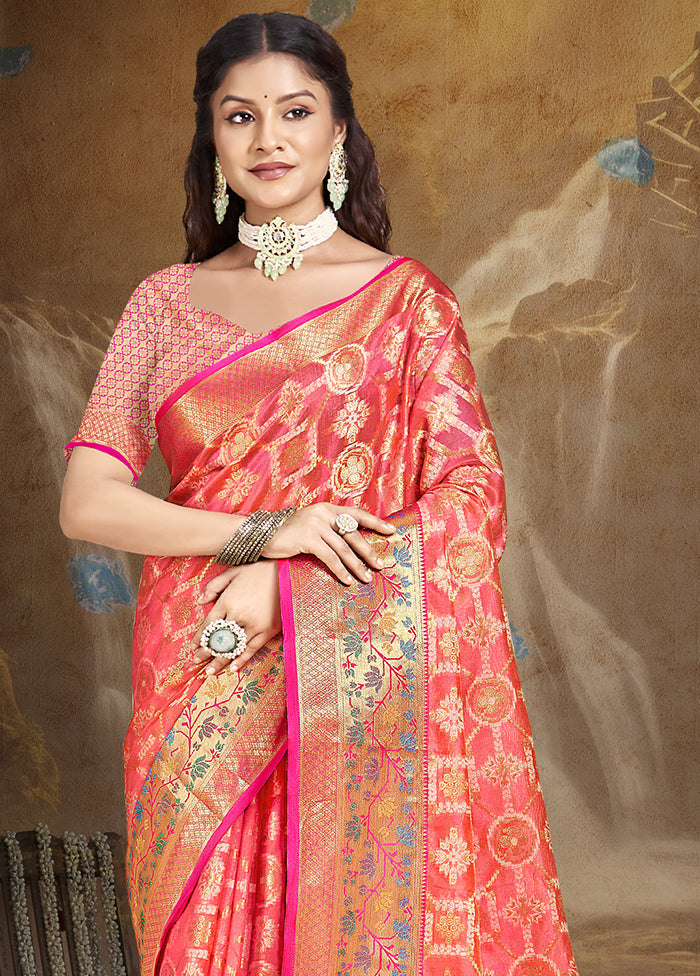 Multicolor Dupion Silk Saree With Blouse Piece