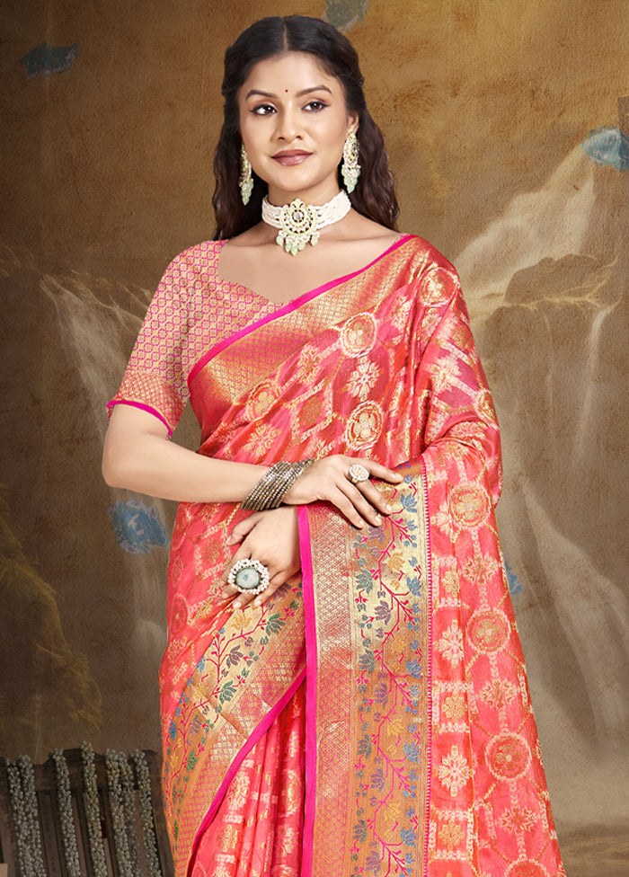 Multicolor Dupion Silk Saree With Blouse Piece