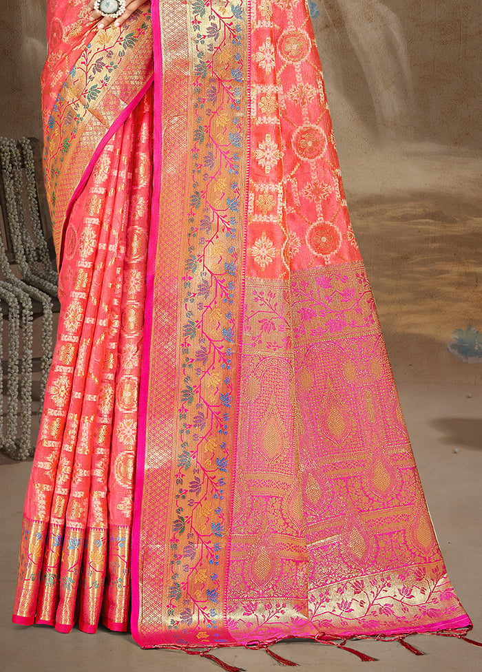 Multicolor Dupion Silk Saree With Blouse Piece