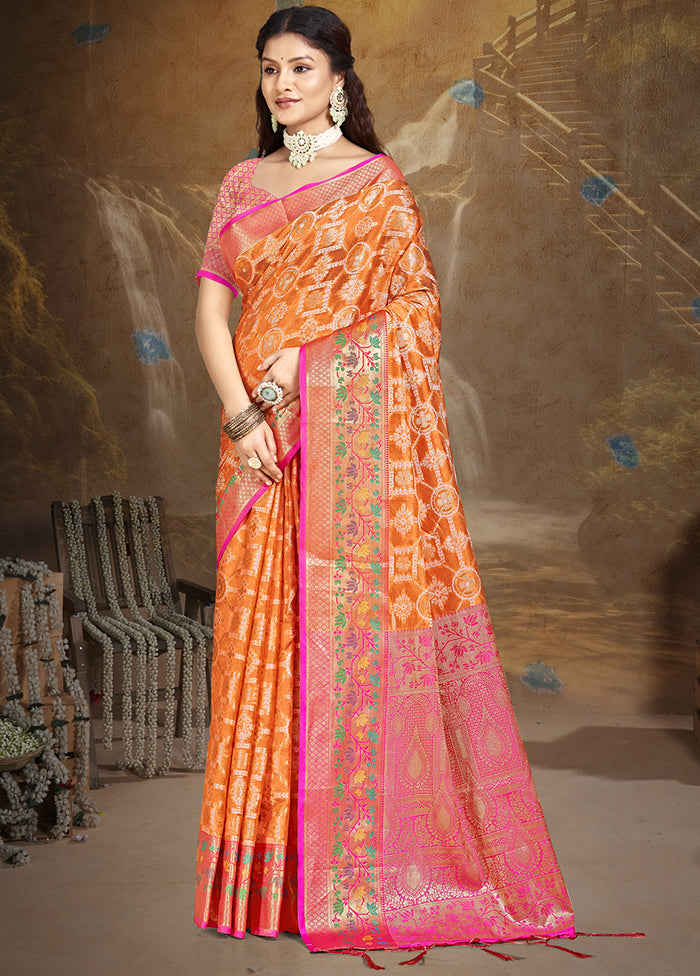 Multicolor Dupion Silk Saree With Blouse Piece