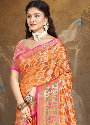 Multicolor Dupion Silk Saree With Blouse Piece