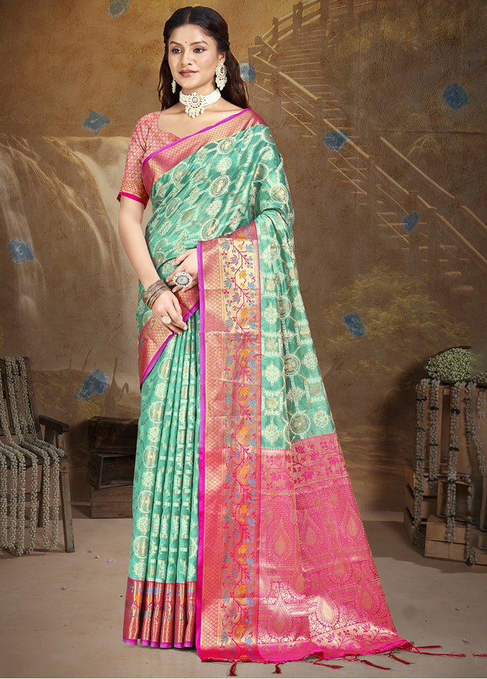 Multicolor Dupion Silk Saree With Blouse Piece