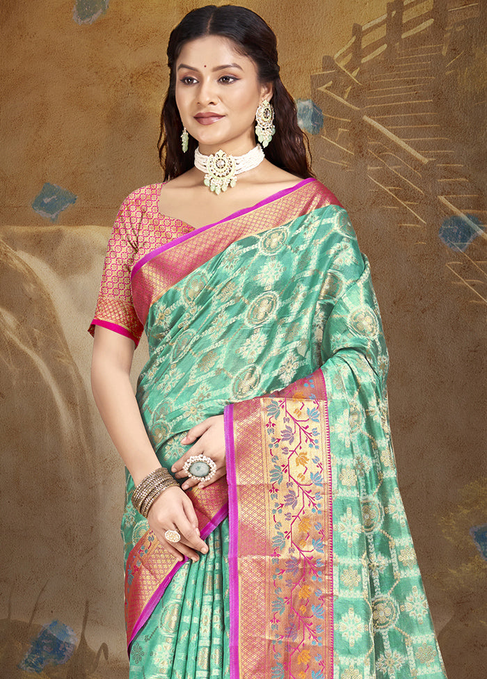 Multicolor Dupion Silk Saree With Blouse Piece