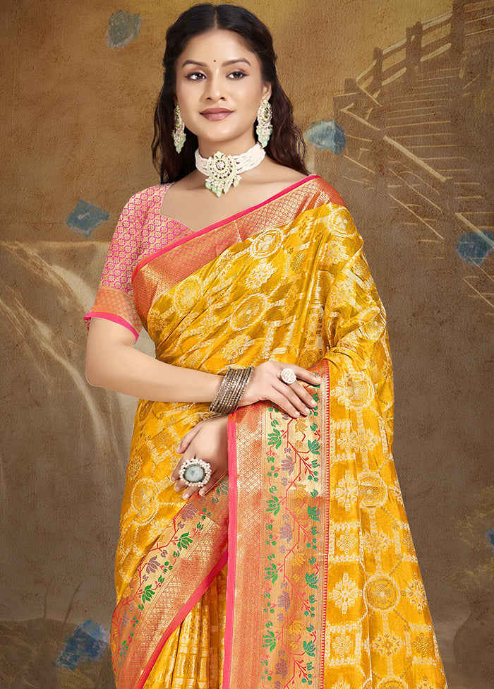 Multicolor Dupion Silk Saree With Blouse Piece