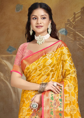 Multicolor Dupion Silk Saree With Blouse Piece