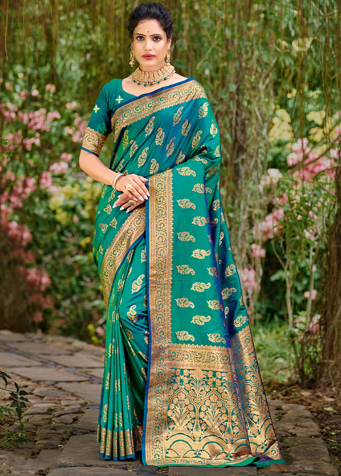 Multicolor Dupion Silk Saree With Blouse Piece