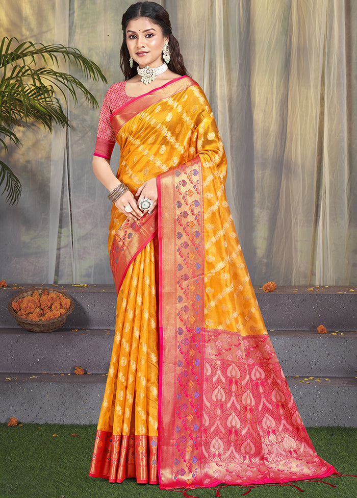 Multicolor Dupion Silk Saree With Blouse Piece