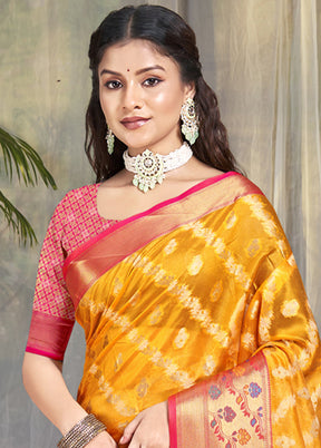 Multicolor Dupion Silk Saree With Blouse Piece