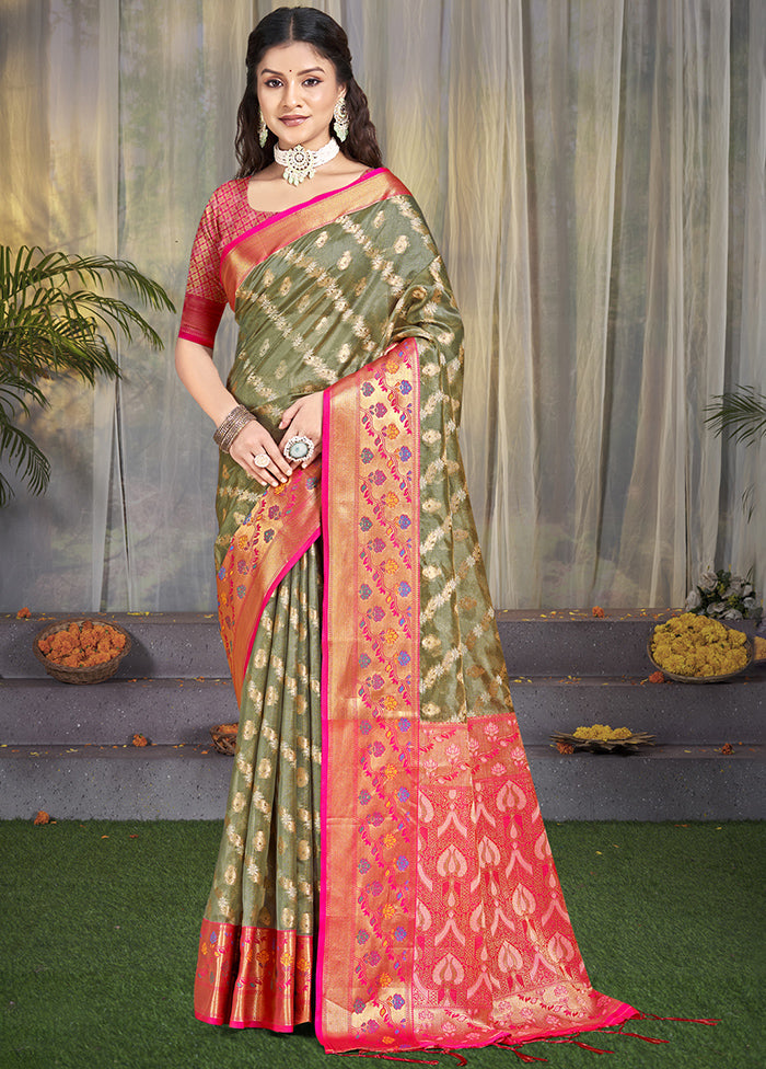 Multicolor Dupion Silk Saree With Blouse Piece