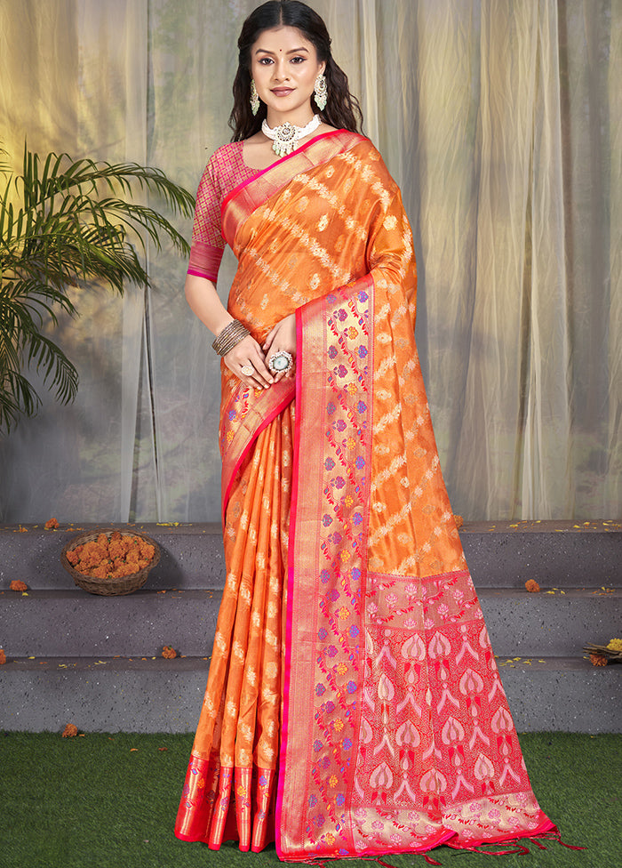 Multicolor Dupion Silk Saree With Blouse Piece