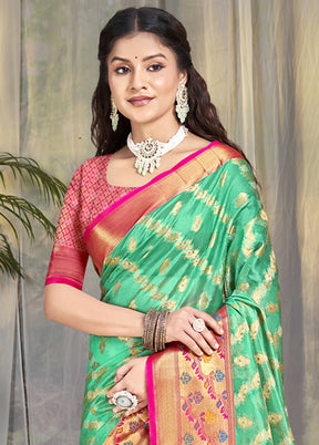 Multicolor Dupion Silk Saree With Blouse Piece