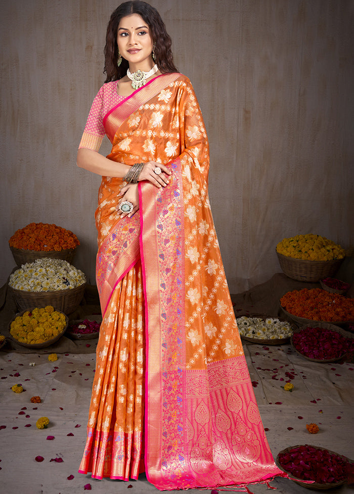 Multicolor Dupion Silk Saree With Blouse Piece