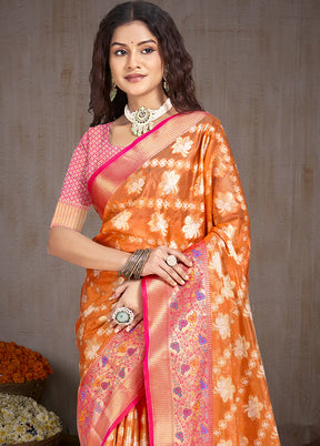 Multicolor Dupion Silk Saree With Blouse Piece