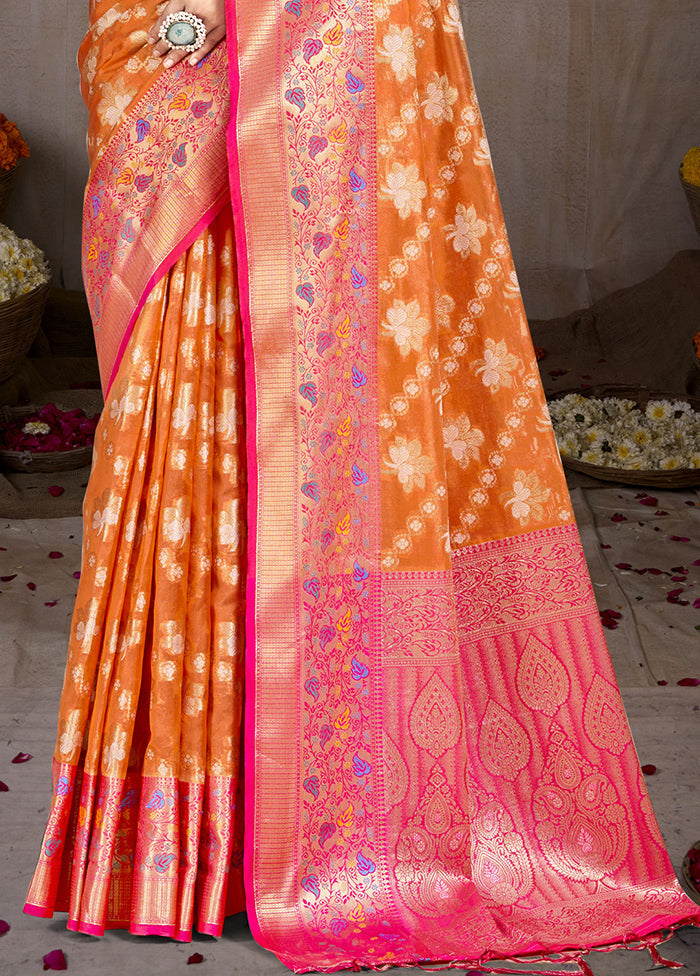 Multicolor Dupion Silk Saree With Blouse Piece