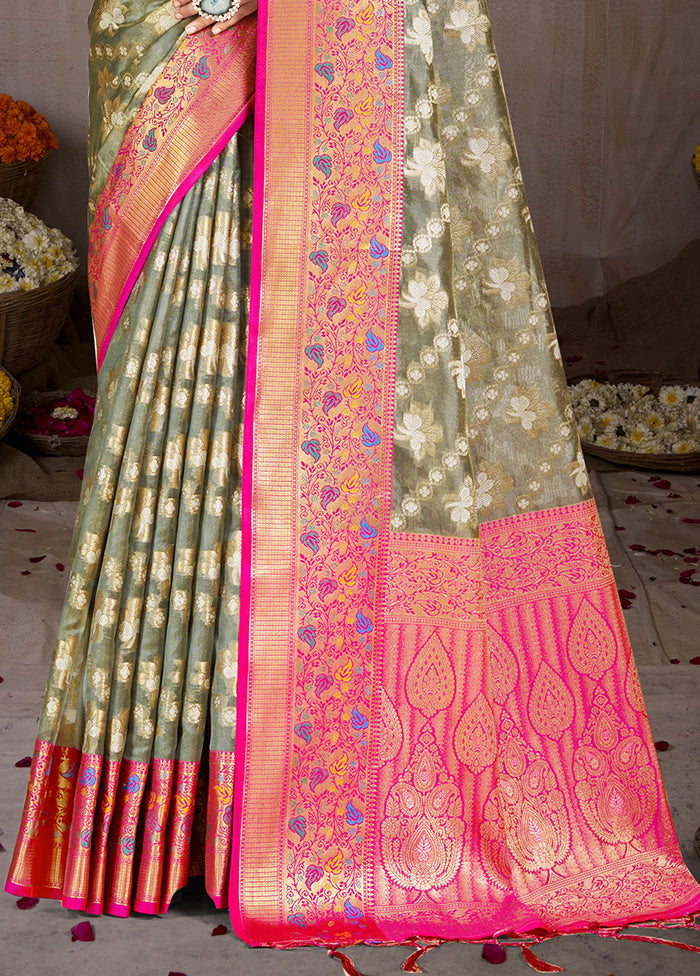 Multicolor Dupion Silk Saree With Blouse Piece