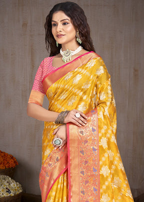 Multicolor Dupion Silk Saree With Blouse Piece