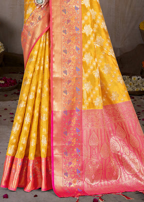 Multicolor Dupion Silk Saree With Blouse Piece