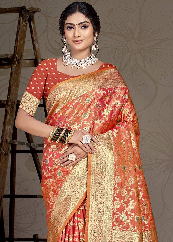 Multicolor Dupion Silk Saree With Blouse Piece