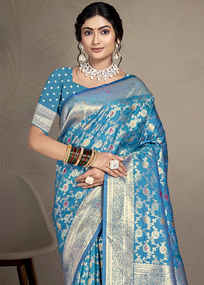 Multicolor Dupion Silk Saree With Blouse Piece