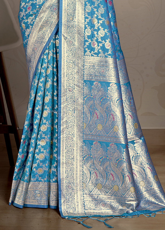 Multicolor Dupion Silk Saree With Blouse Piece