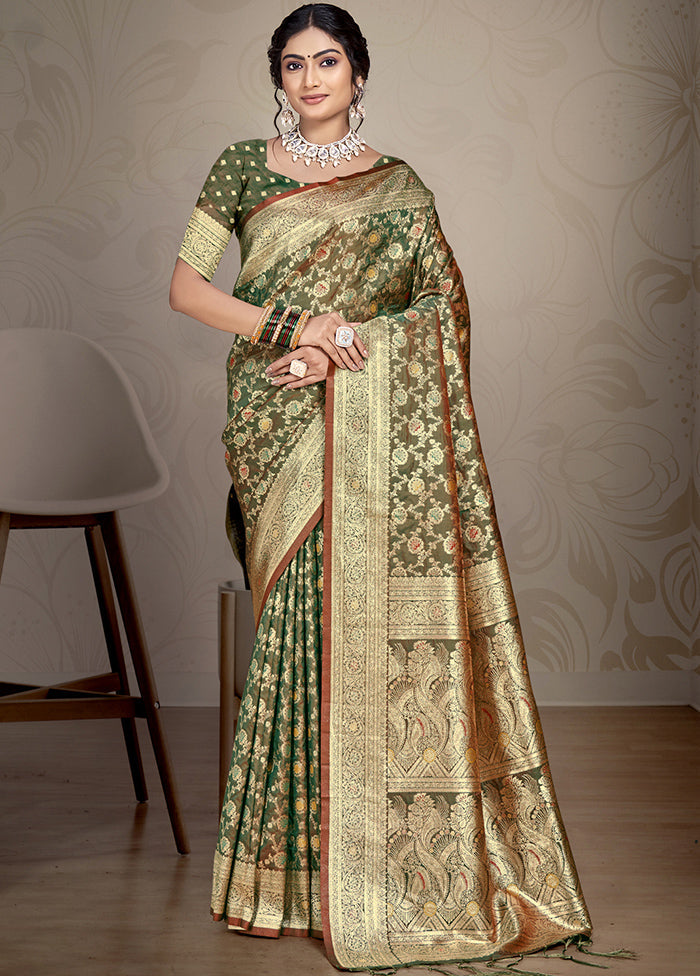 Multicolor Dupion Silk Saree With Blouse Piece