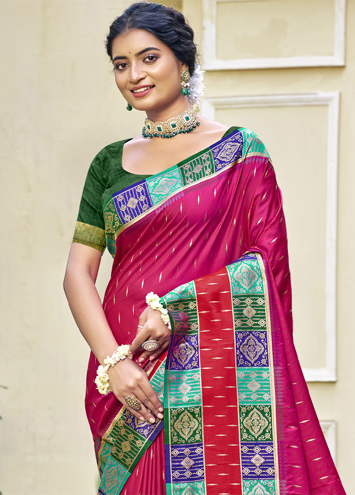 Rani Dupion Silk Saree With Blouse Piece