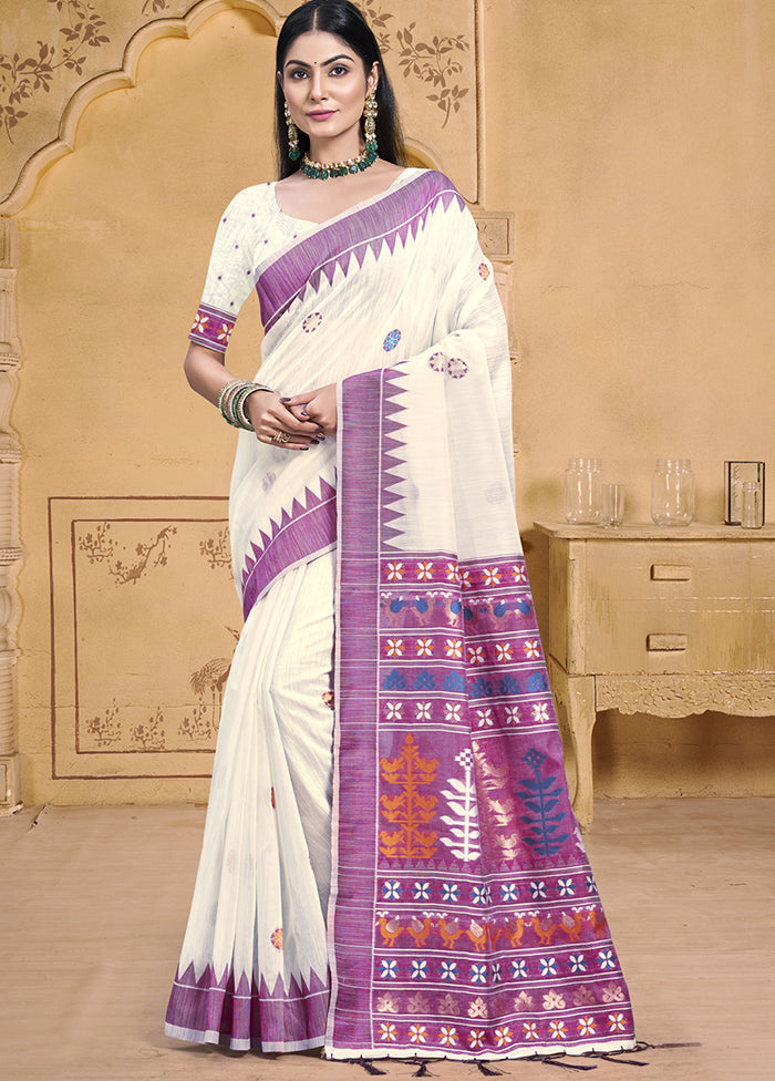 Multicolor Cotton Saree With Blouse Piece