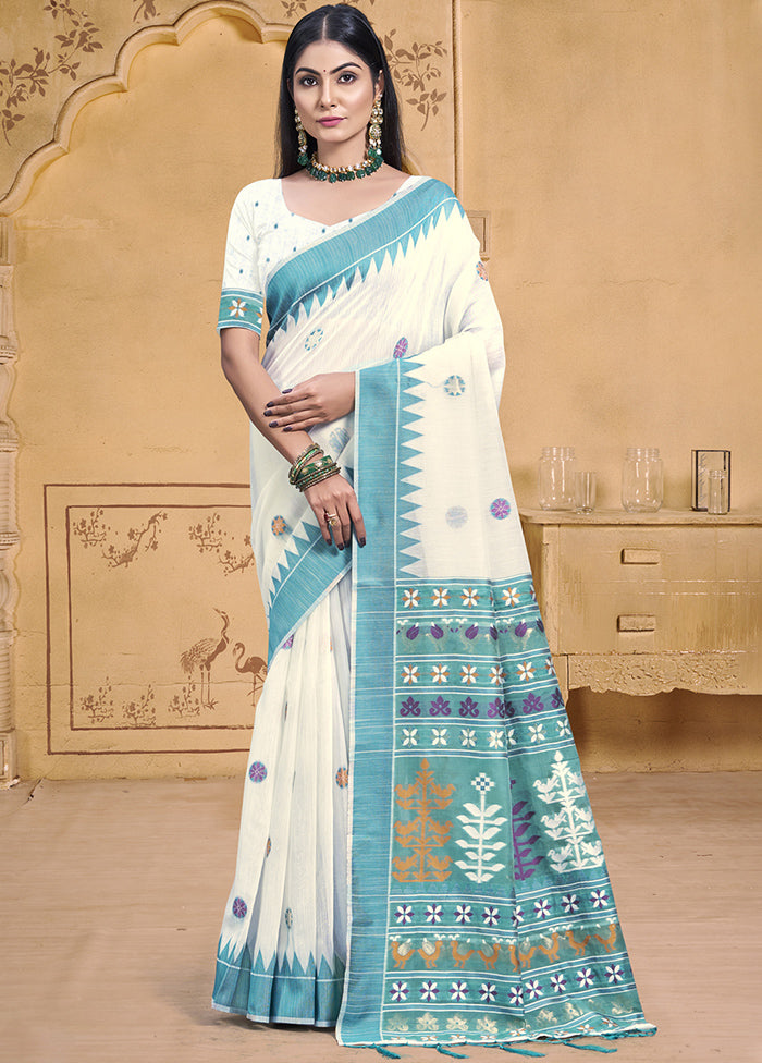 Multicolor Cotton Saree With Blouse Piece