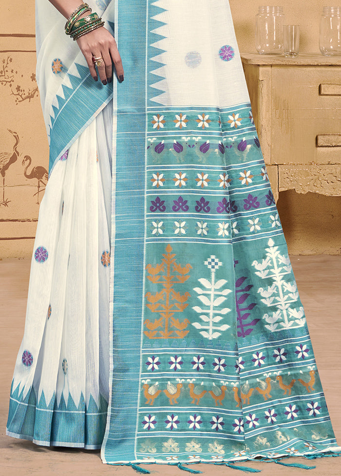 Multicolor Cotton Saree With Blouse Piece