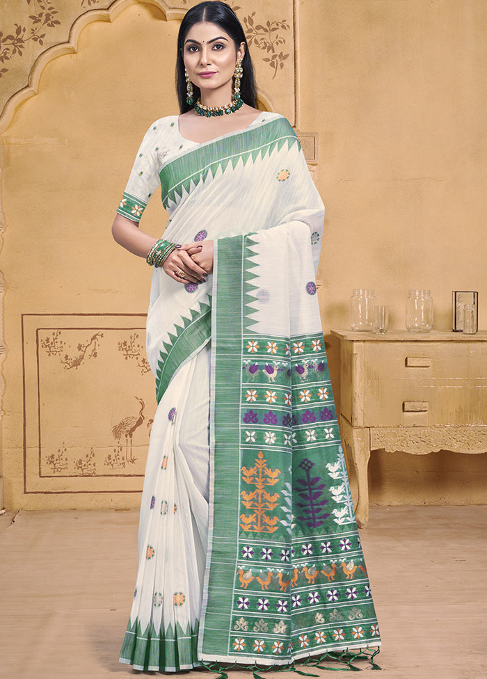 Multicolor Cotton Saree With Blouse Piece