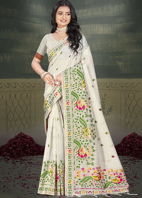 Multicolor Cotton Saree With Blouse Piece