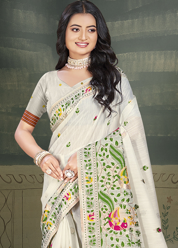 Multicolor Cotton Saree With Blouse Piece