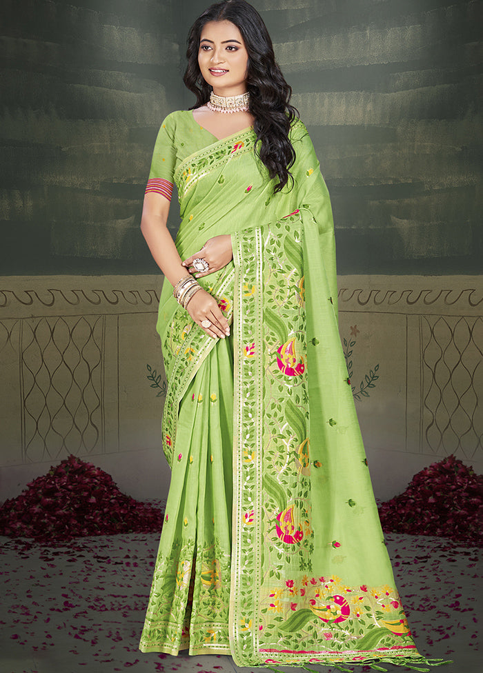 Multicolor Cotton Saree With Blouse Piece