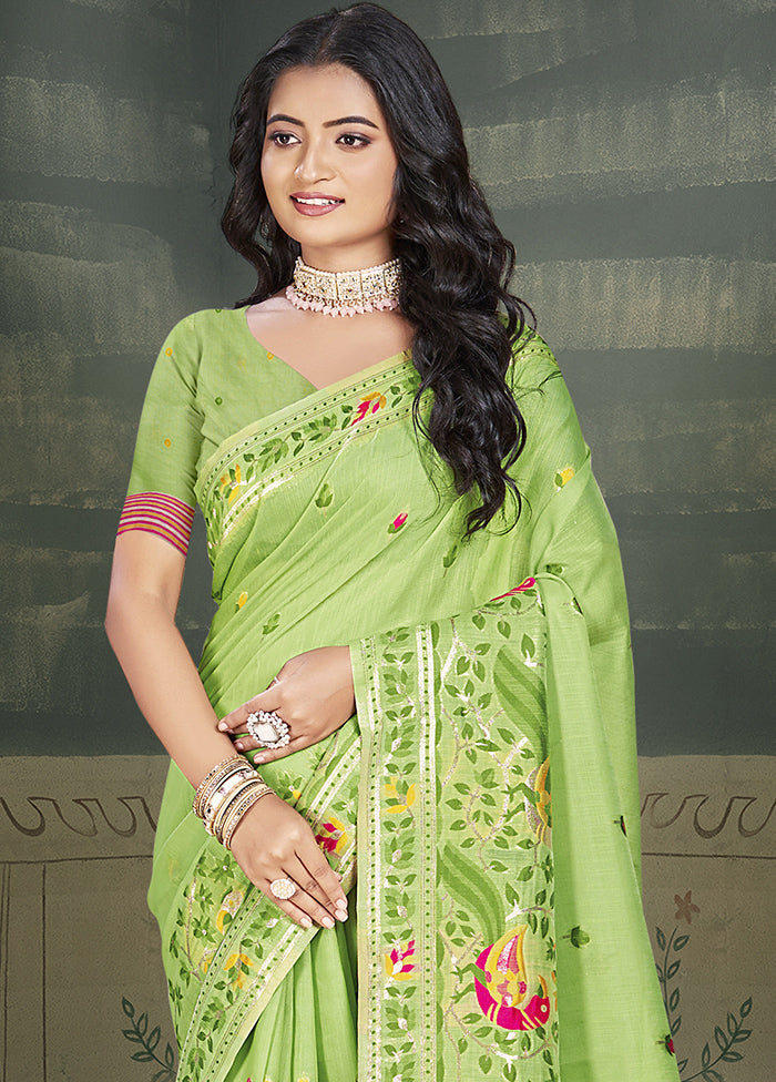 Multicolor Cotton Saree With Blouse Piece