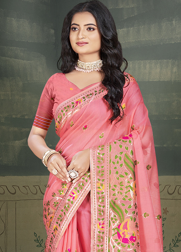 Multicolor Cotton Saree With Blouse Piece