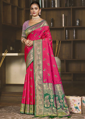 Rani Dupion Silk Saree With Blouse Piece