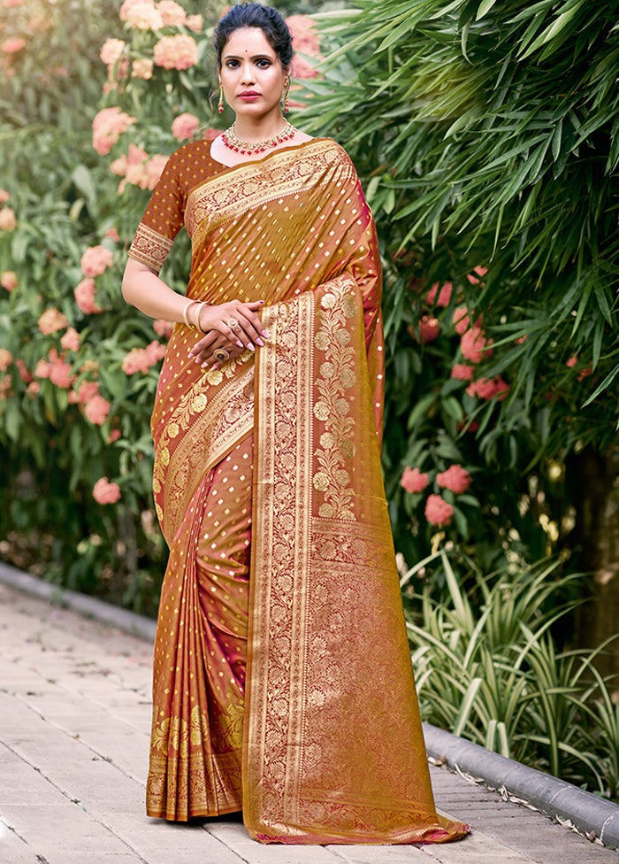 Multicolor Dupion Silk Saree With Blouse Piece