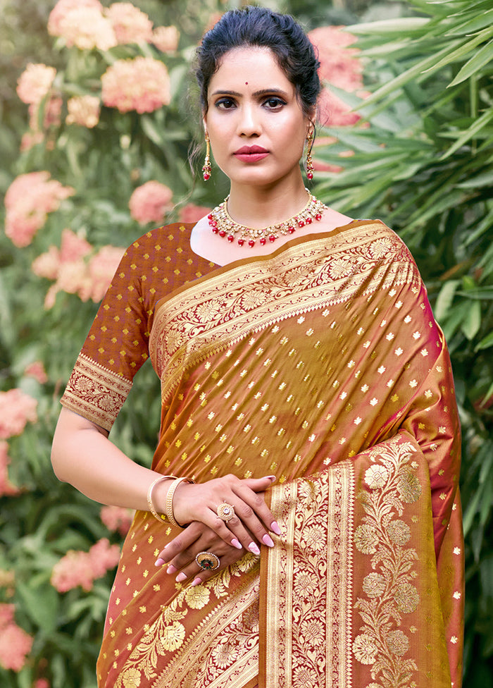 Multicolor Dupion Silk Saree With Blouse Piece