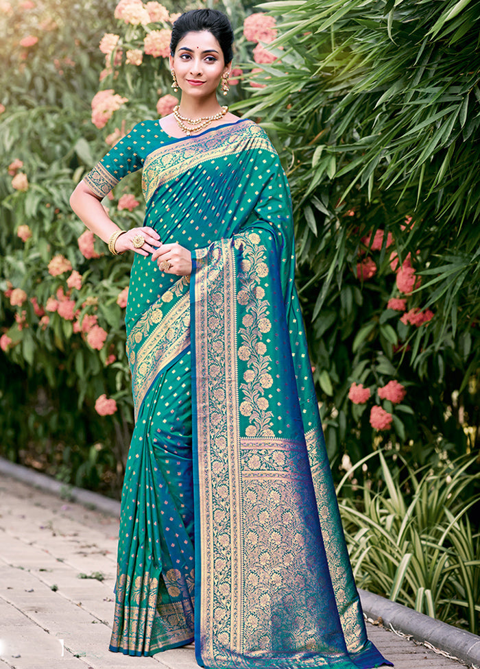 Multicolor Dupion Silk Saree With Blouse Piece