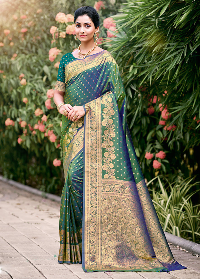 Multicolor Dupion Silk Saree With Blouse Piece