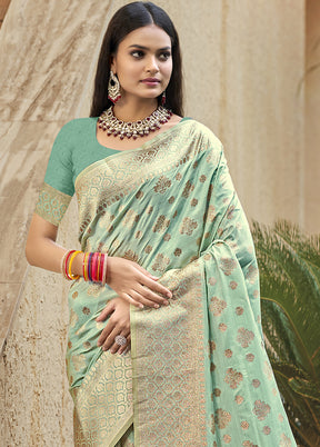 Multicolor Dupion Silk Saree With Blouse Piece