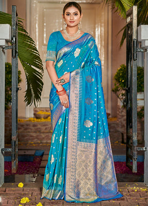 Multicolor Dupion Silk Saree With Blouse Piece