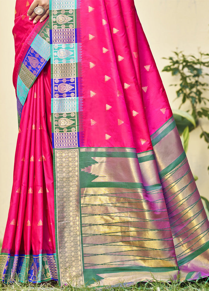 Rani Dupion Silk Saree With Blouse Piece