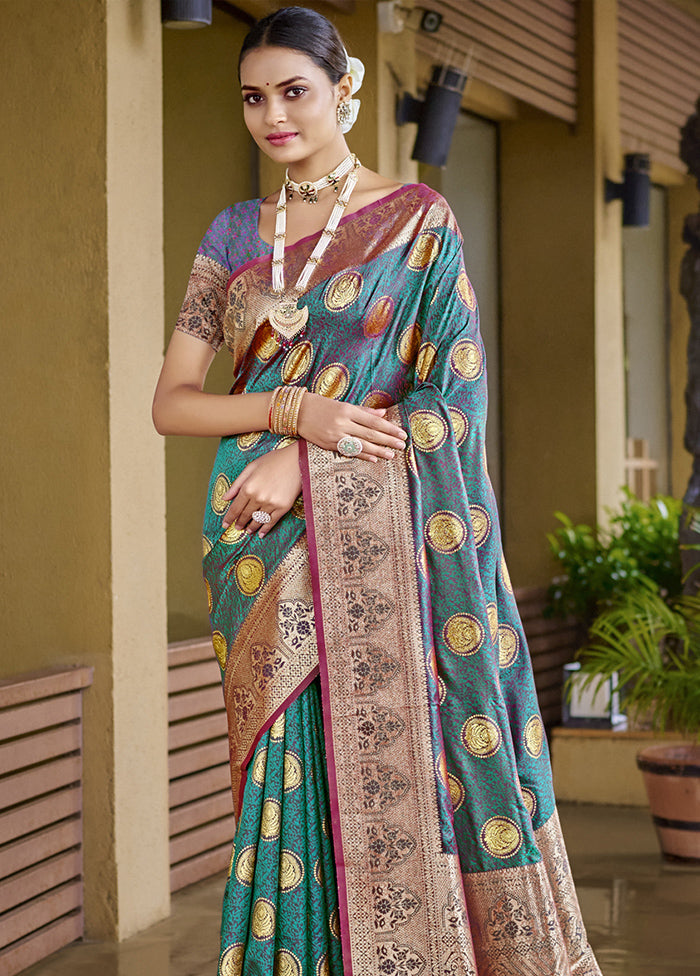 Multicolor Dupion Silk Saree With Blouse Piece